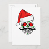 Funny Christmas Sugar Skull Feiertagspostkarte (Vorne/Hinten)
