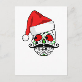 Funny Christmas Sugar Skull Feiertagspostkarte