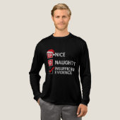 Funny Christmas Sweater – Naughty/Nice/ Tri-Blend Shirt (Volle Vorderseite)