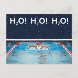 Funny Christmas swimmer Postkarte