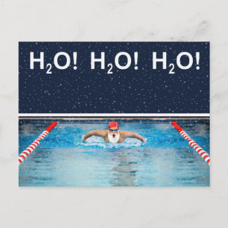 Funny Christmas swimmer Postkarte