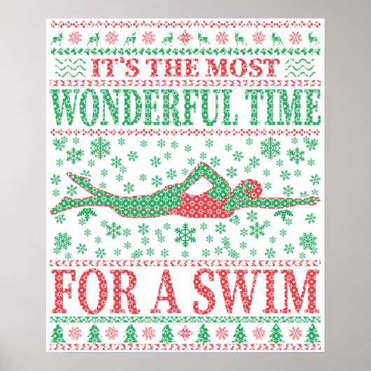 FUNNY CHRISTMAS SWIMMINGQUOTEN HÄUFIG SWEATER POSTER (Vorne)