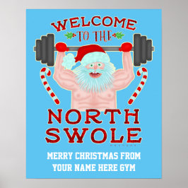 Funny Christmas Swole Santa Claus | Benutzerdefini Poster