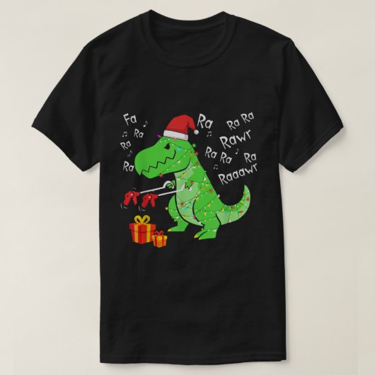 Funny Christmas T-Rex Dinosaur Design T-Shirt (Design vorne)