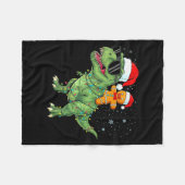 Funny Christmas T Rex Dinosaur Gingerbread Lights  Fleecedecke (Vorderseite (Horizontal))