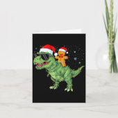 Funny Christmas T Rex Dinosaur Gingerbread Lights  Karte (Vorderseite)