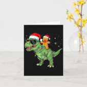 Funny Christmas T Rex Dinosaur Gingerbread Lights  Karte (Gelbe Blume)