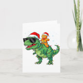 Funny Christmas T Rex Dinosaur Gingerbread Lights Karte (Vorderseite)