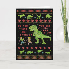 Funny Christmas T Rex Dinosaur Pun Spaß Imitate St Karte