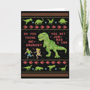 Funny Christmas T Rex Dinosaur Pun Spaß Imitate St Karte