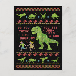 Funny Christmas T Rex Dinosaur Pun Spaß Imitate St Postkarte