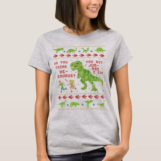 Funny Christmas T Rex Dinosaur Pun Spaß Imitate St T-Shirt (Vorderseite)