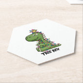 Funny Christmas T Rex. Tree Rex Geschenk Untersetzer (angewinkelt)
