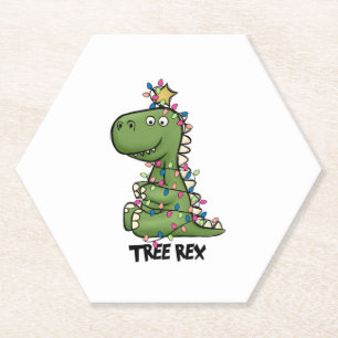 Funny Christmas T Rex. Tree Rex Geschenk Untersetzer
