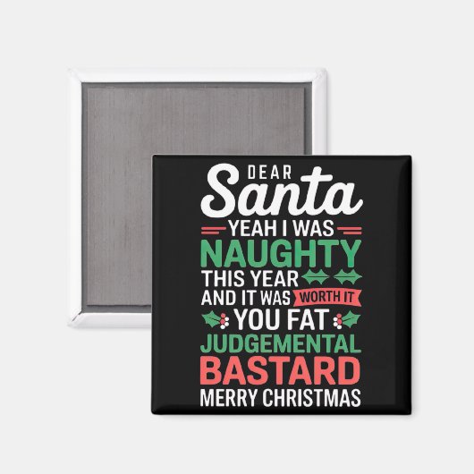Funny Christmas T Shirt  Magnet (Vorderseite/Rückseite)