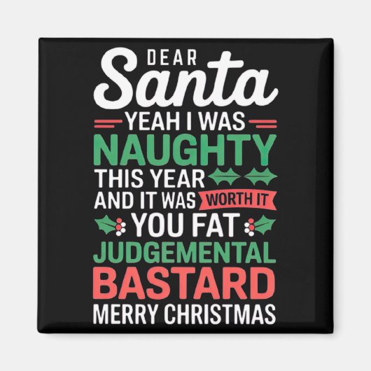 Funny Christmas T Shirt Magnet (Vorne)