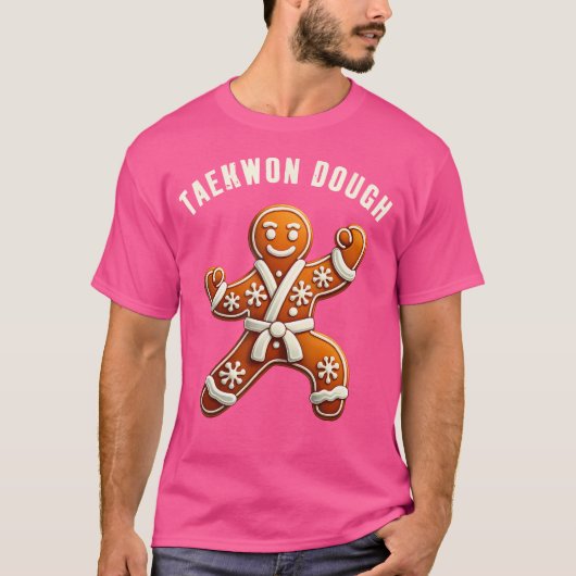 Funny Christmas Taekwondo Gingerbread Man Martial T-Shirt (Vorderseite)