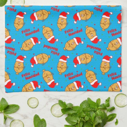 Funny Christmas Tamales Pattern Geschirrtuch (Gefaltet)