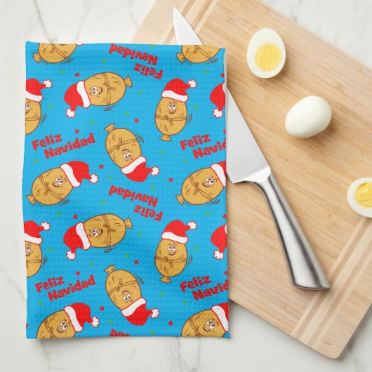 Funny Christmas Tamales Pattern Geschirrtuch (Viertel Falte)