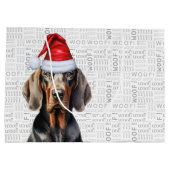 Funny Christmas Tan und Black Coonhound Lover Große Geschenktüte (Rückseite)