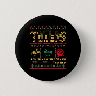 Funny Christmas Taters Kartoffeln Ugle Weihnachten Button