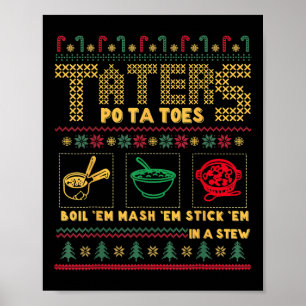 Funny Christmas Taters Kartoffeln Ugle Weihnachten Poster