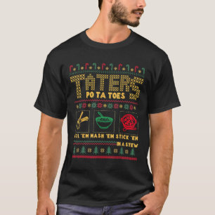 Funny Christmas Taters Kartoffeln Ugle Weihnachten T-Shirt