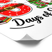 Funny Christmas Teacher Santa I Survived 67 Days O Poster (Ecke)