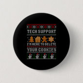 Funny Christmas Tech Suprt Computer Button (Vorderseite)
