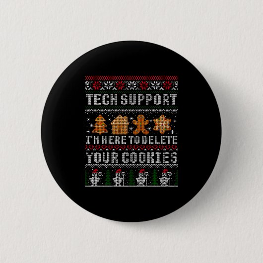 Funny Christmas Tech Suprt Computer Button (Vorderseite)