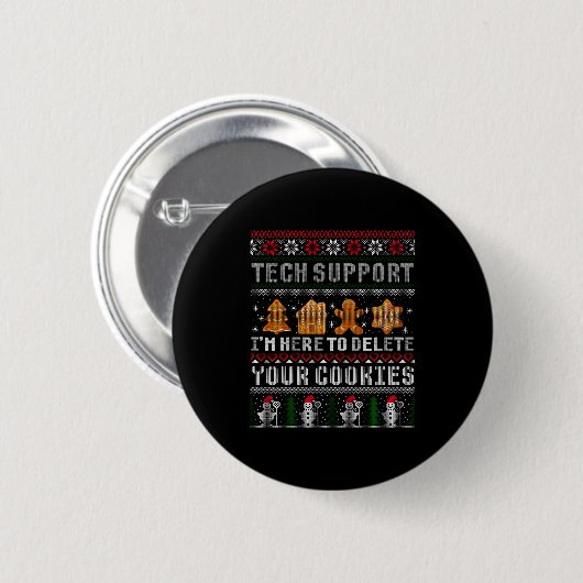 Funny Christmas Tech Suprt Computer Button (Vorne & Hinten)
