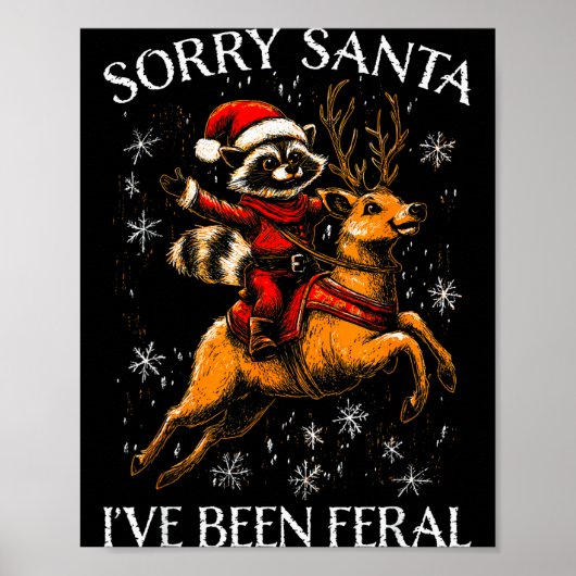 Funny Christmas Tee Sorry Santa Xmas Kids Boys Gir Poster (Vorne)