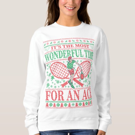 FUNNY CHRISTMAS TENNIS QUOTES UGLY SWEATER SWEATSHIRT (Vorderseite)