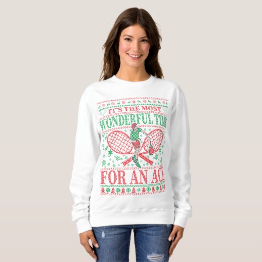 FUNNY CHRISTMAS TENNIS QUOTES UGLY SWEATER SWEATSHIRT (Vorne ganz)