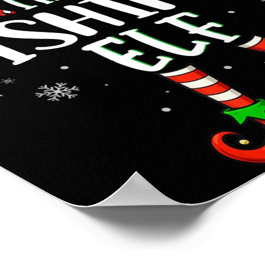 Funny Christmas The Fishing Elf Family Matching Xm Poster (Ecke)