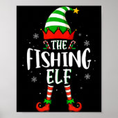 Funny Christmas The Fishing Elf Family Matching Xm Poster (Vorne)