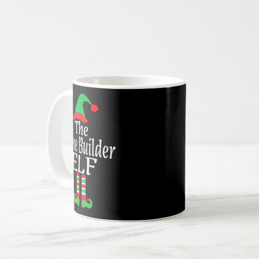 Funny Christmas The Home Builder Elf Developer Arc Kaffeetasse (Vorderseite Links)