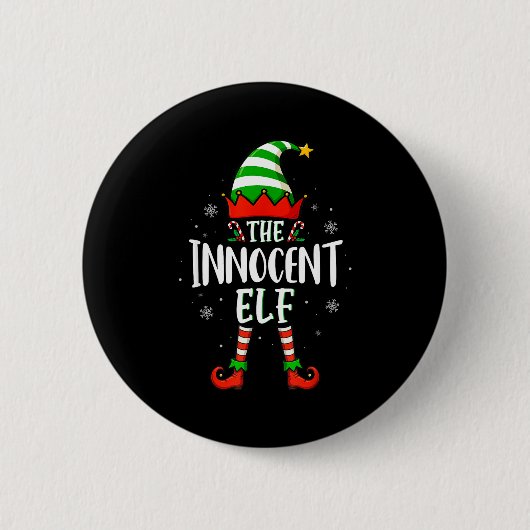 Funny Christmas The Innocent Elf Family Matching X Button (Vorderseite)