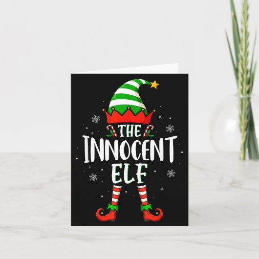 Funny Christmas The Innocent Elf Family Matching X Karte (Vorderseite)