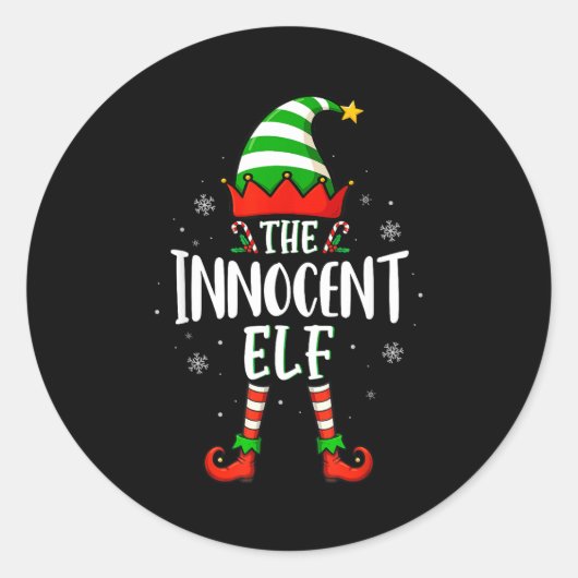 Funny Christmas The Innocent Elf Family Matching X Runder Aufkleber (Vorderseite)