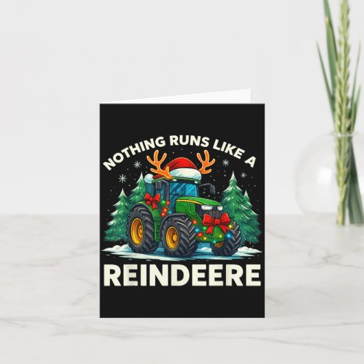 Funny Christmas Tractor Nothing Runs Like A Reinde Karte (Vorderseite)