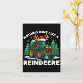 Funny Christmas Tractor Nothing Runs Like A Reinde Karte (Gelbe Blume)
