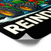 Funny Christmas Tractor Nothing Runs Like A Reinde Poster (Ecke)