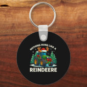 Funny Christmas Tractor Nothing Runs Like A Reinde Schlüsselanhänger (Vorderseite)