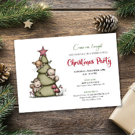 Funny Christmas Tree Cartoon Festive Party Card Einladung