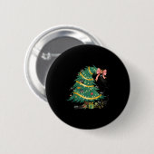 Funny Christmas Tree Cute Black Cat Matching Famil Button (Vorne & Hinten)
