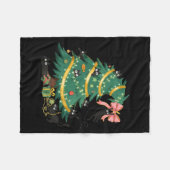 Funny Christmas Tree Cute Black Cat Matching Famil Fleecedecke (Vorderseite (Horizontal))