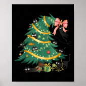 Funny Christmas Tree Cute Black Cat Matching Famil Poster (Vorne)