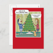 Funny Christmas Tree Dim Bulb Feiertagspostkarte (Vorne/Hinten)
