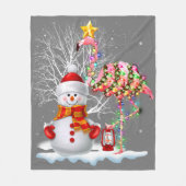 Funny Christmas Tree Flamingo Hat Santa Best Weihn Fleecedecke (Vorderseite)